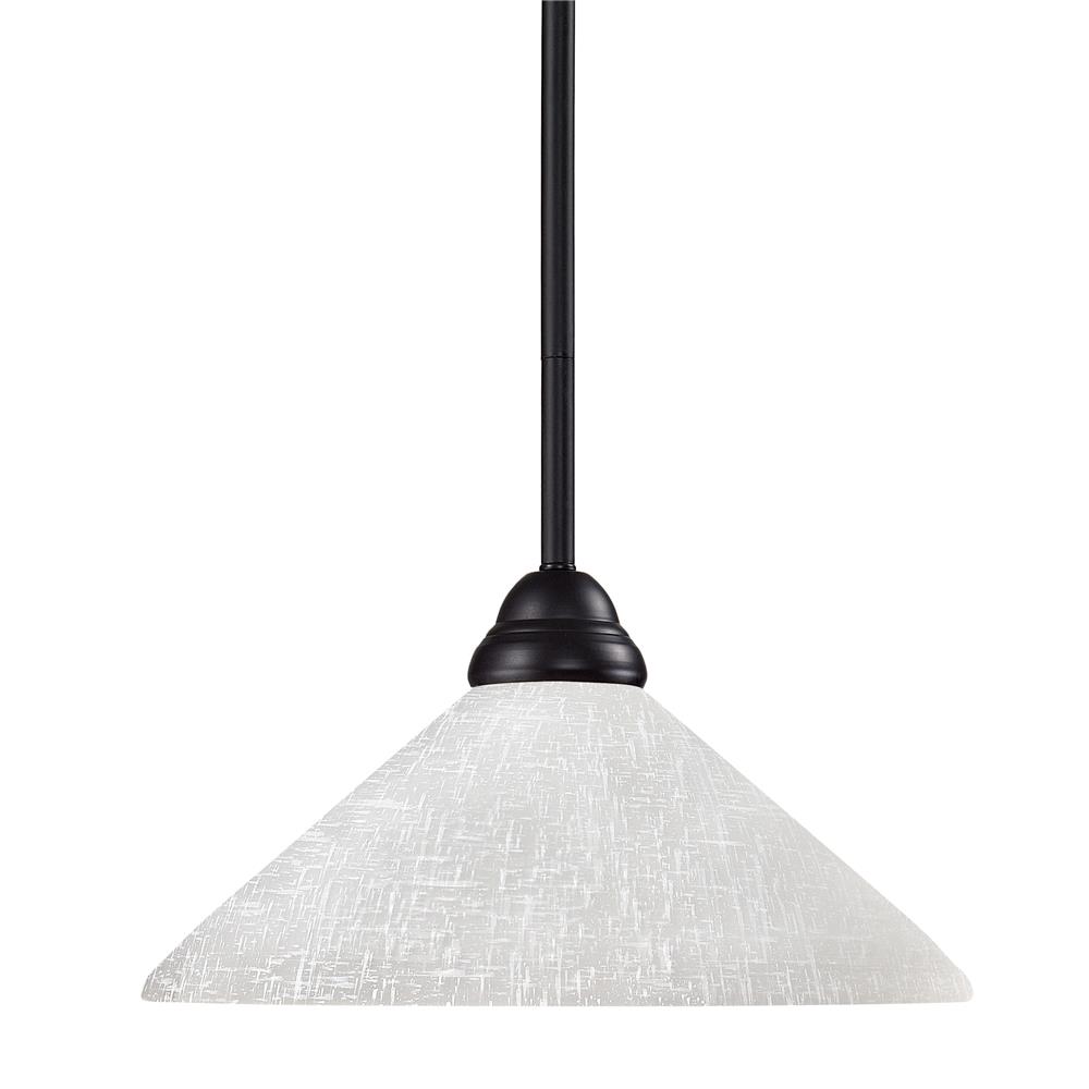 Z-Lite 2114MP-BRZ-AWL14 1 Light Pendant in Bronze with a White Linen Shade